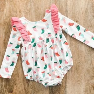 Ollie Jay Christmas Stockings Bubble Romper